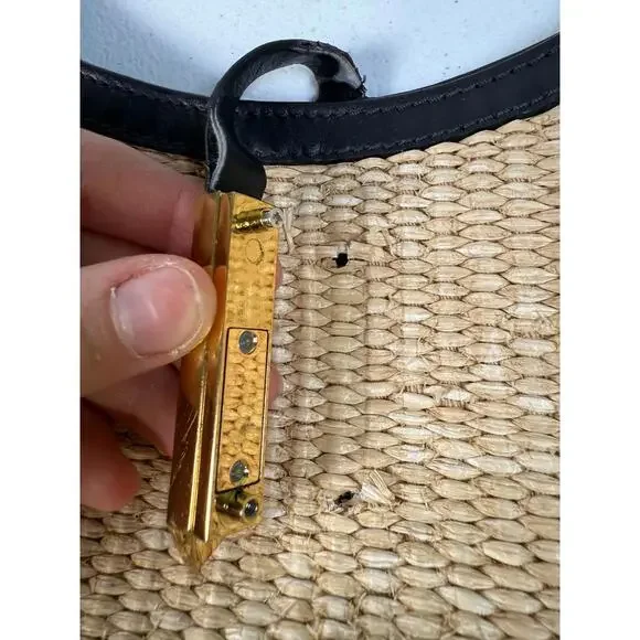 DeMellier Beige and Black Tokyo Handbag As-is Condition - Picture 5 of 15